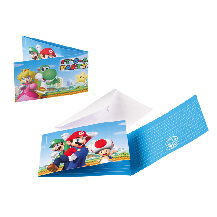 Uitnodigingskaartjes Super Mario