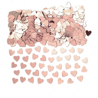 Hartjes confetti rose goud