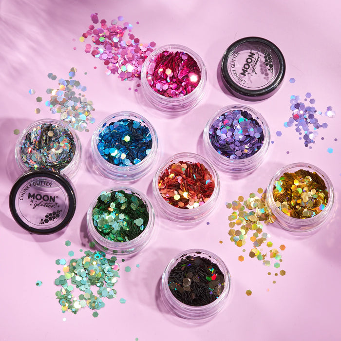 Moon Holographic Chunky Glitters