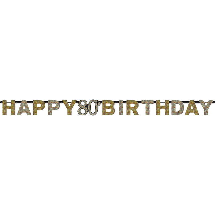 Letterslinger 80 jaar Sparkling Celebration goud/silver