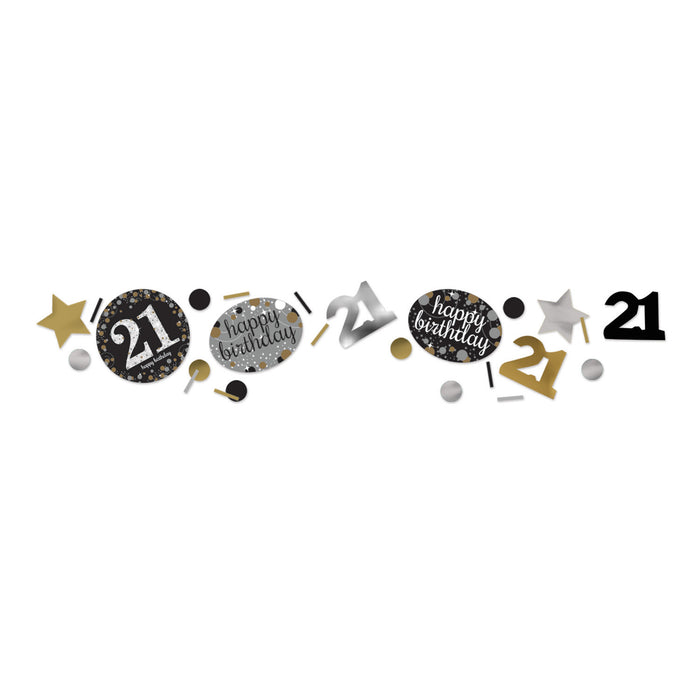 Tafel confetti 21 jaar Sparkling Celebration goud/zilver