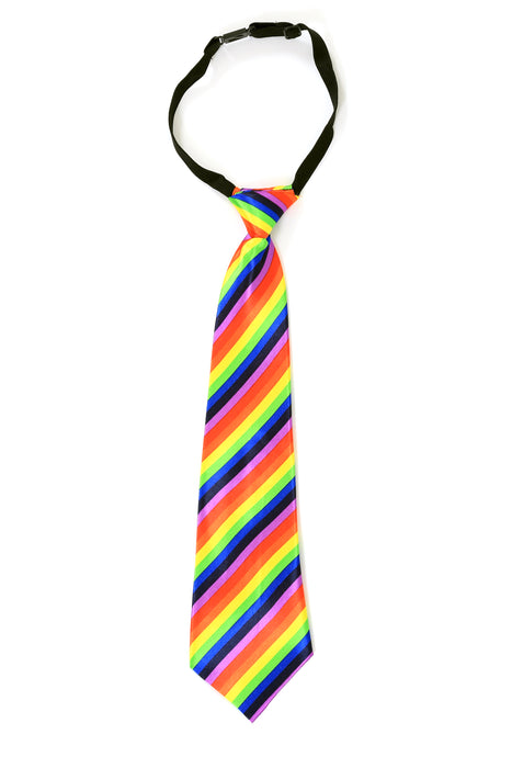 Luxe stropdas satijn regenboog