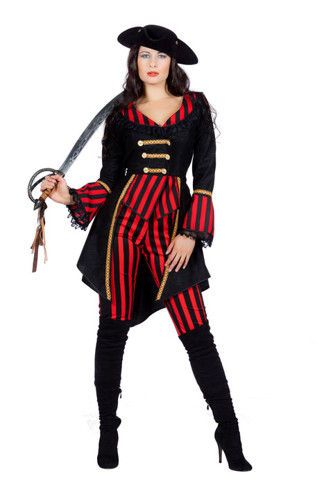 Dameskostuum Piraat stripe