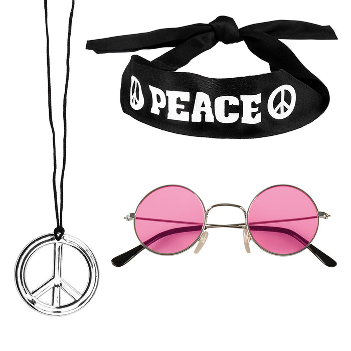 Accessoire setje hippie peace