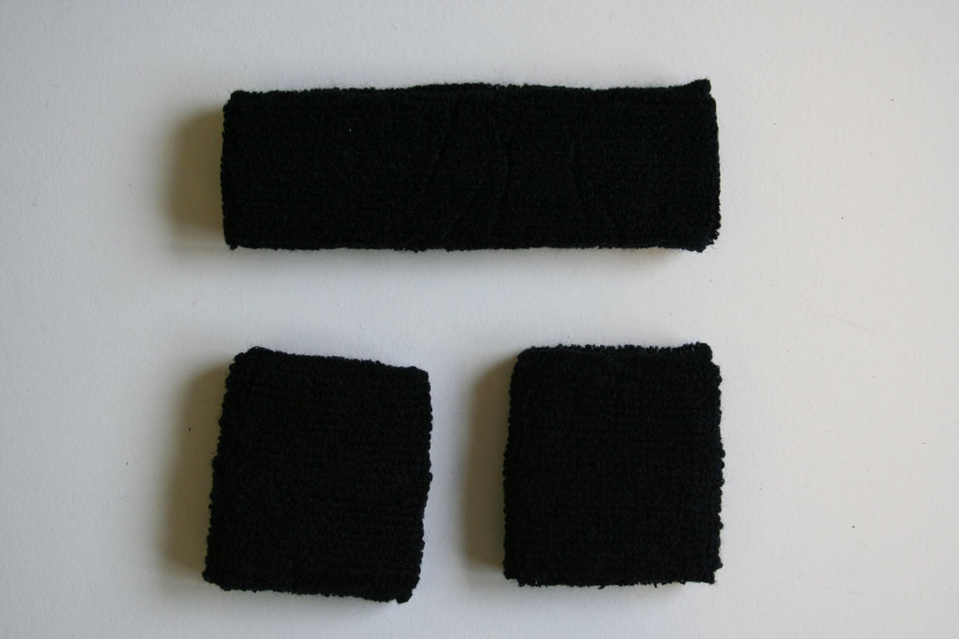 Zweetbandjes set van 3 zwart