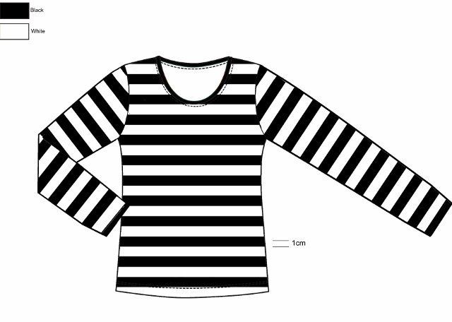 T-shirt streepjes zwart-wit maat 128/140