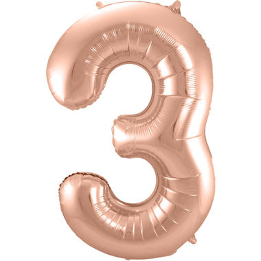 Cijfer ballon metallic rosé goud 86cm