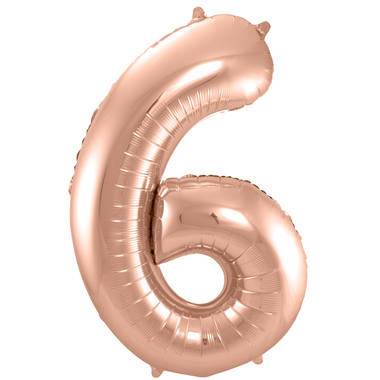 Cijfer ballon metallic rosé goud 86cm