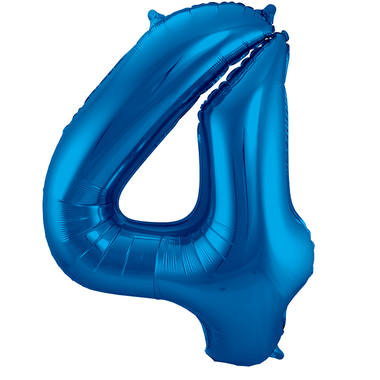 Cijfer ballon blauw 86cm