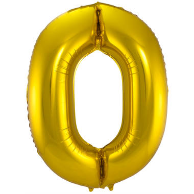 Cijfer ballon metallic goud 86 cm