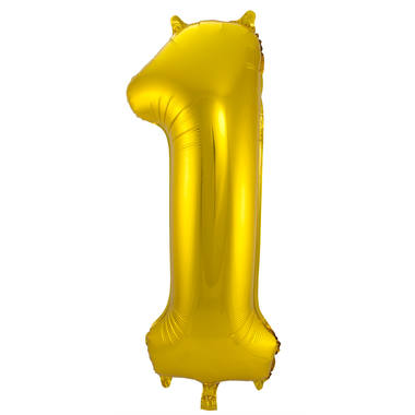 Cijfer ballon metallic goud 86 cm