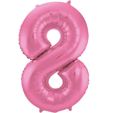 Cijfer ballon mat roze 86 cm