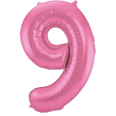 Cijfer ballon mat roze 86 cm