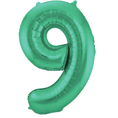 Cijfer ballon mat groen 86cm