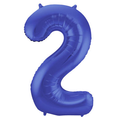 Cijfer ballon mat blauw 86cm