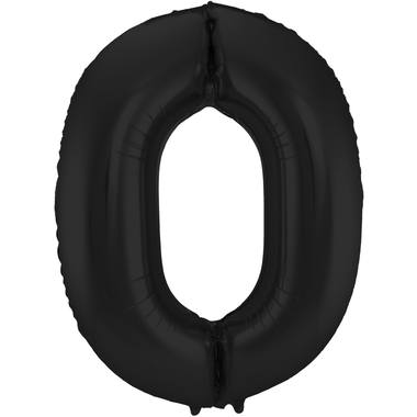 Cijfer ballon mat zwart 86cm