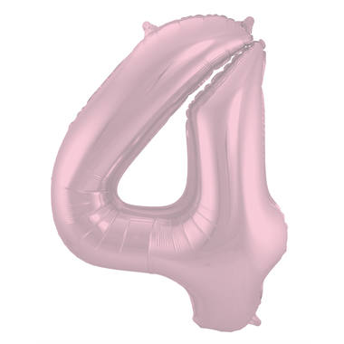 Cijfer ballon metallic pastel roze 86cm