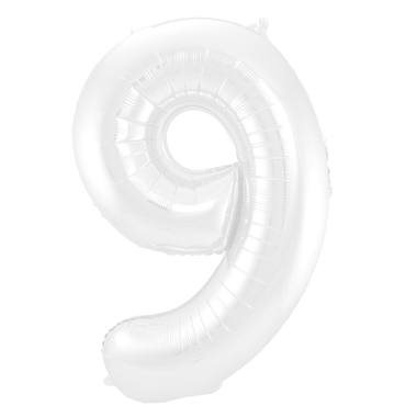 Cijfer ballon mat wit 86cm