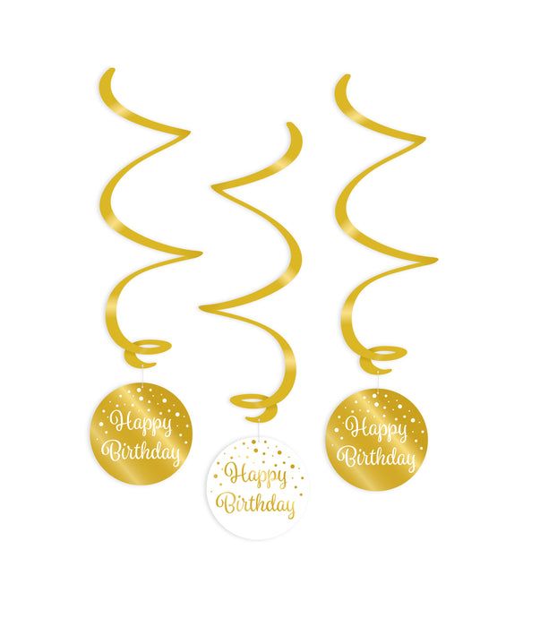 Swirl Decoratie Cheers to HB goud/wit