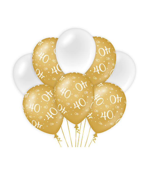 Ballonnen Cheers to 40 years goud/wit