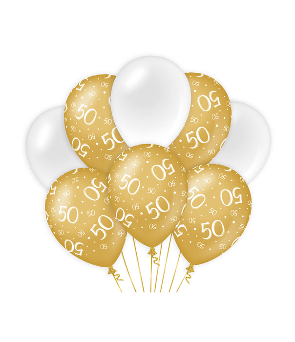 Ballonnen Cheers to 50 years goud/wit