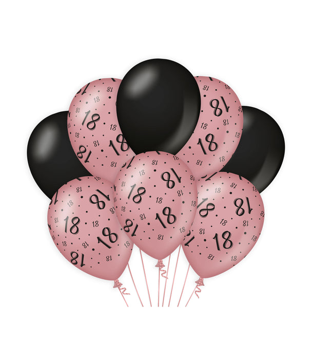 Ballonnen Cheers to 18 years rosé/zwart