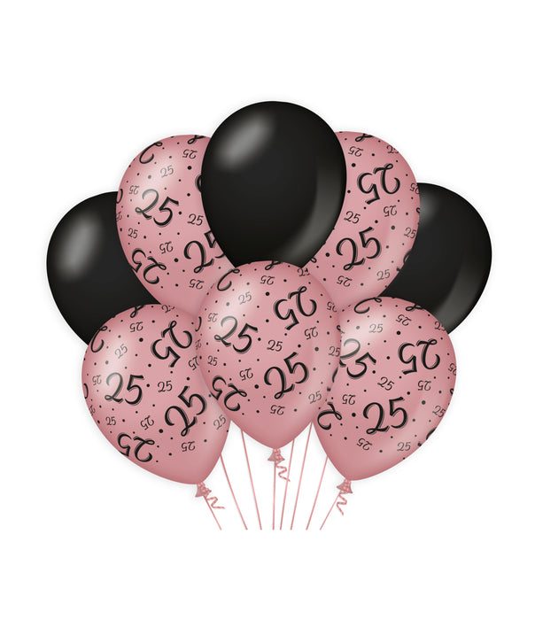 Ballonnen Cheers to 25 years rosé/zwart