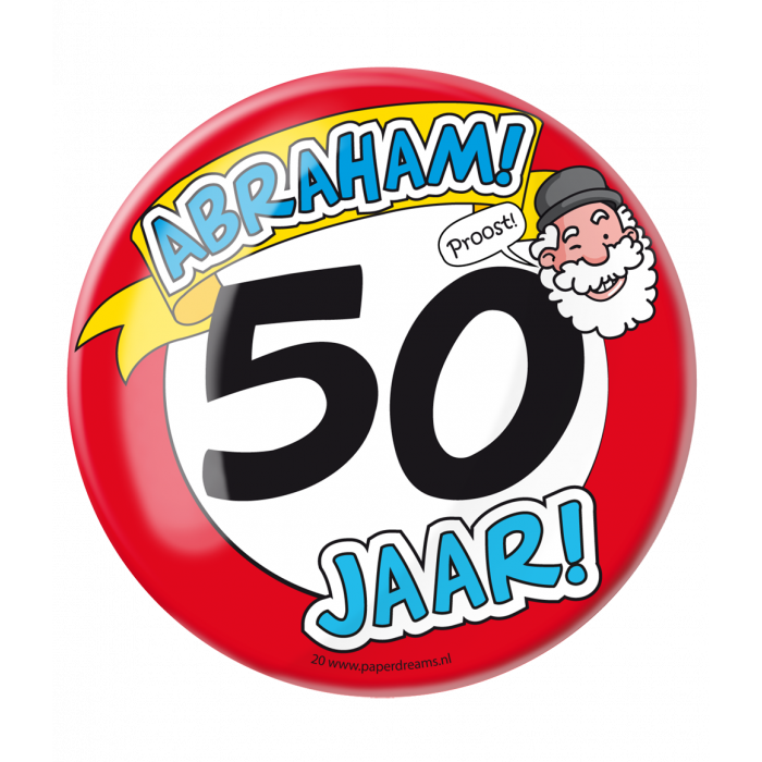 Abraham 50 jaar Button XL