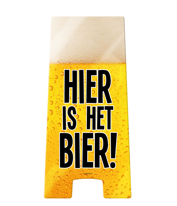 Warning Sign - hier is het bier! Bierprint