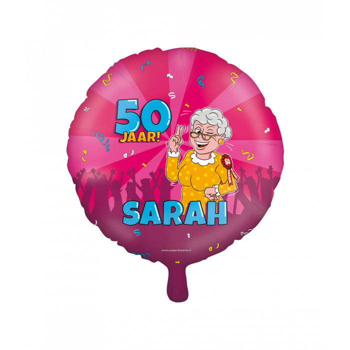 Folieballon Sarah Cartoon