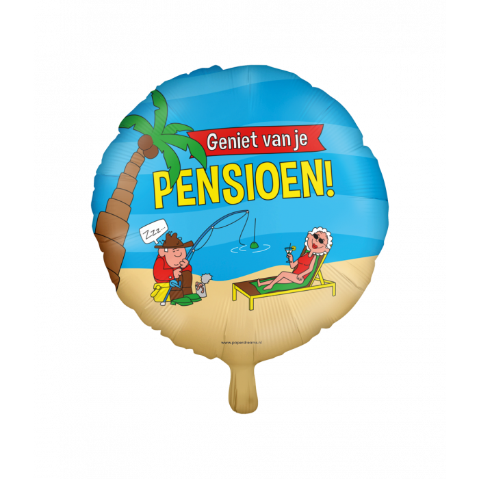 Folieballon Pensioen cartoon