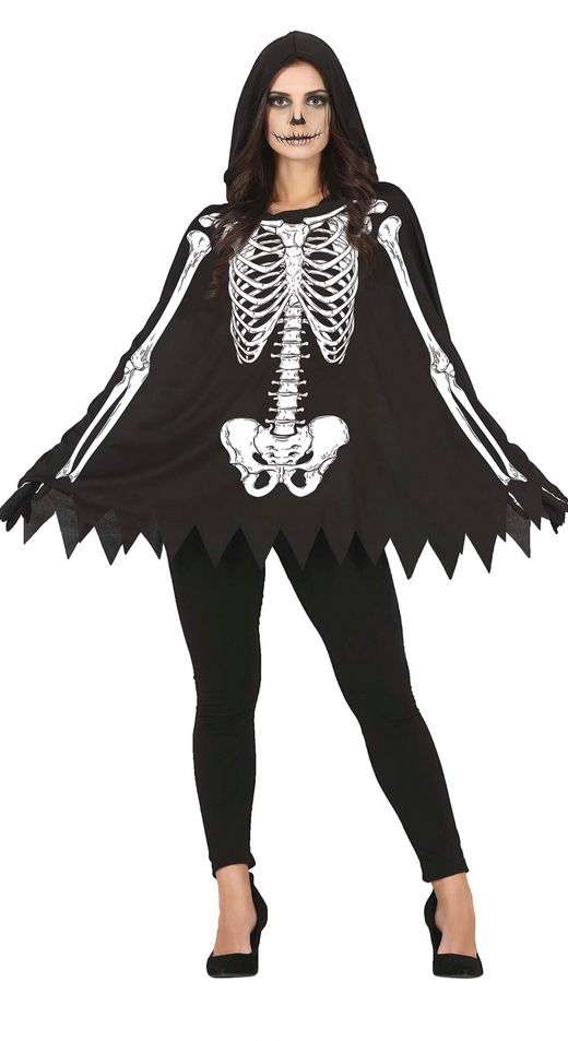 Halloween poncho skelet