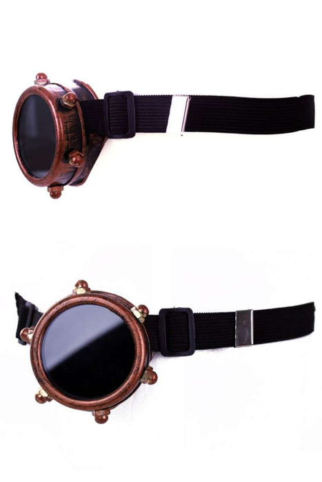 Steampunk bril monocle koper kleurig