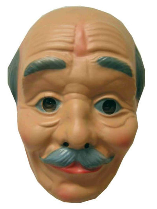 Masker opa kaalhoofd met snor plastic