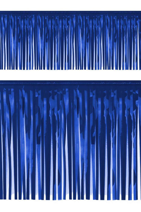 PVC slierten folie guirlande blauw 6 meter x 30 cm BRANDVEILIG