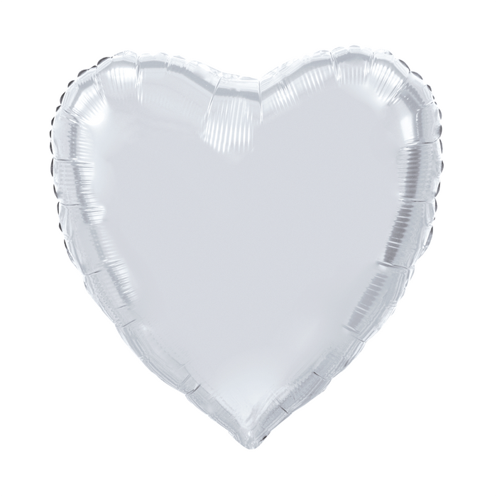 Folieballon hart vorm zilver 90cm - P50
