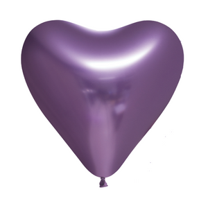 Latex ballonnen hartvorm chrome kleuren