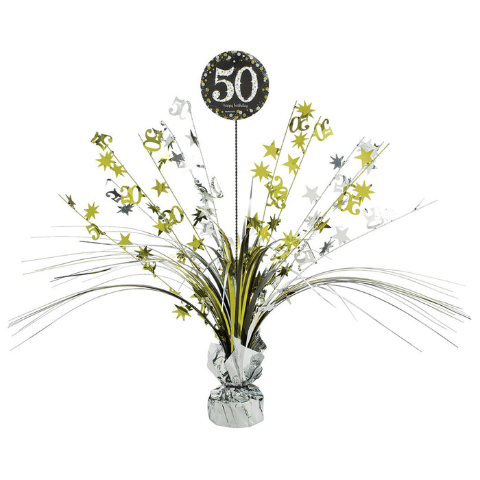 Tafel decoratie 50 jaar Sparkling Celebration goud/zilver
