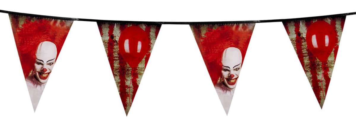 PE vlaggenlijn Horror clown IT 6m