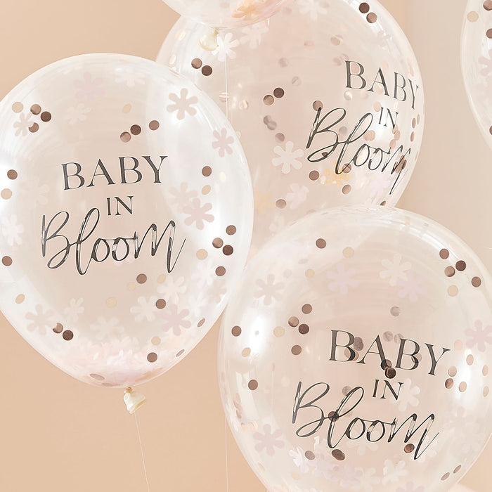 Confetti ballonnen Baby in bloom 5st