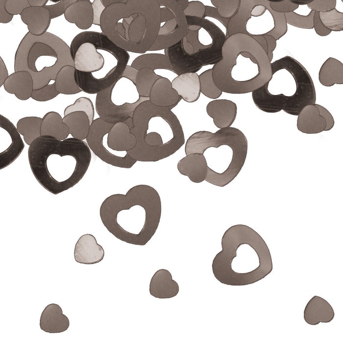 Tafel confetti hart zilver
