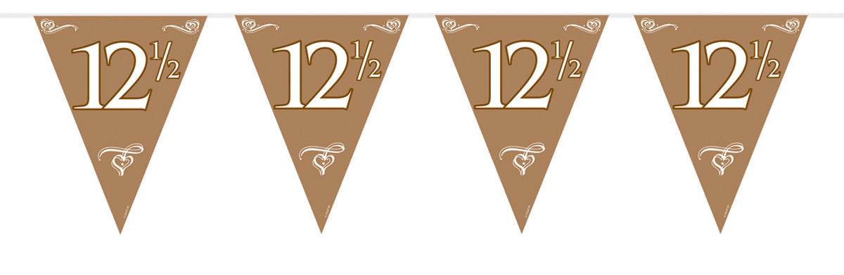 Vlaggenlijn ''12,5 jaar getrouwd'' - bronzen paar - 10m