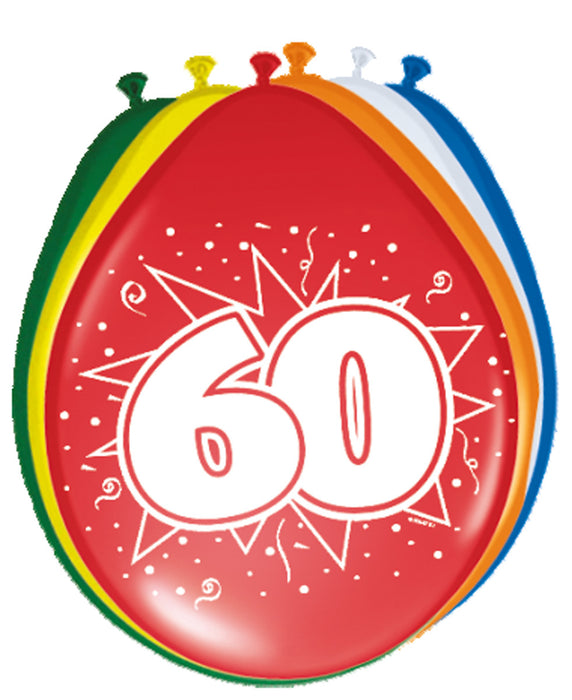 Ballonnen 60 jaar - 8 stuks