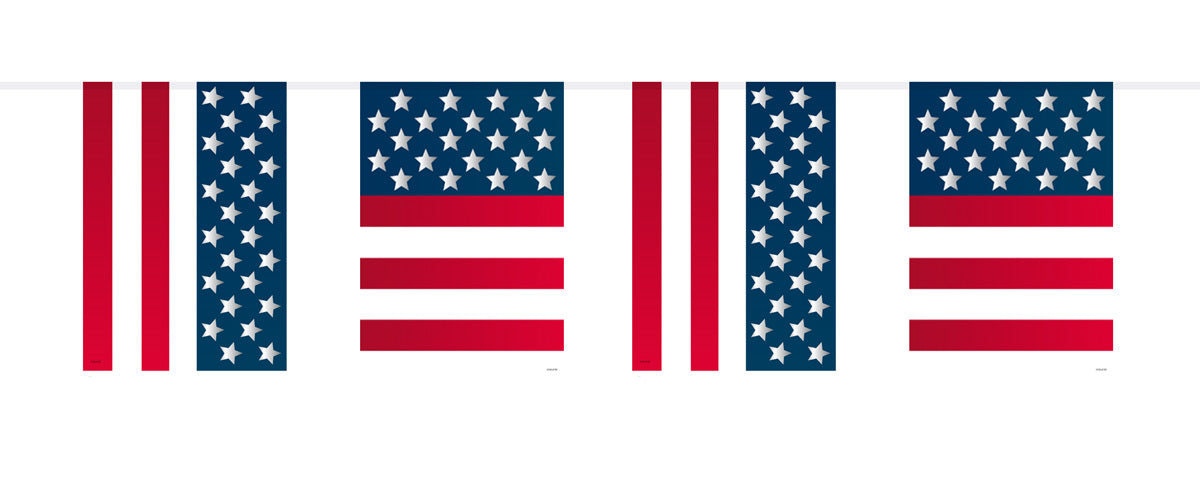 Vlaggenlijn USA Party Vierkant - 10m