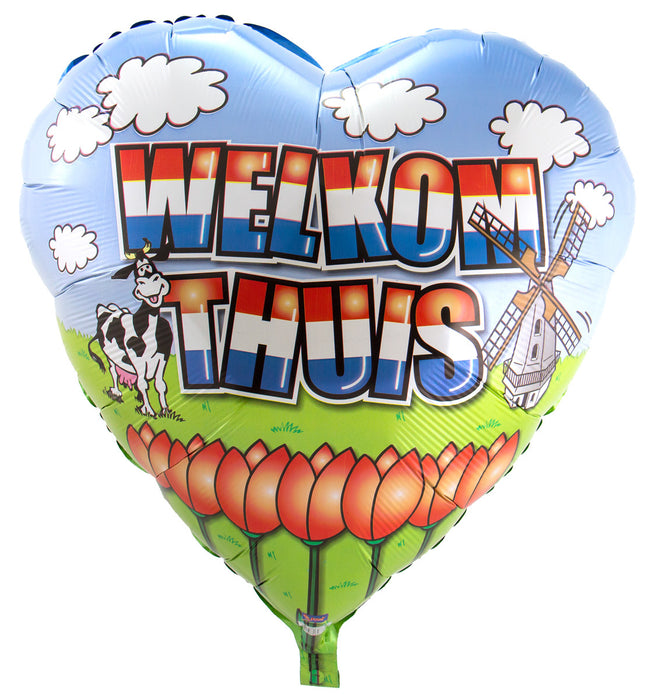 Folieballon Welkom Thuis Hartvorm 74cm P38