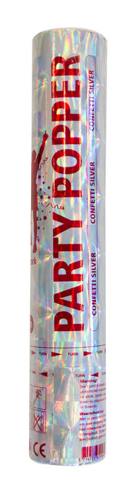 Party Popper confetti zilver - 28cm