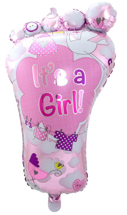 Folieballon babyvoetje It's a Girl