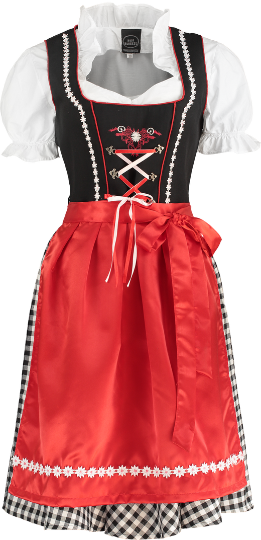 Dirndl Roxanne rood/zwart