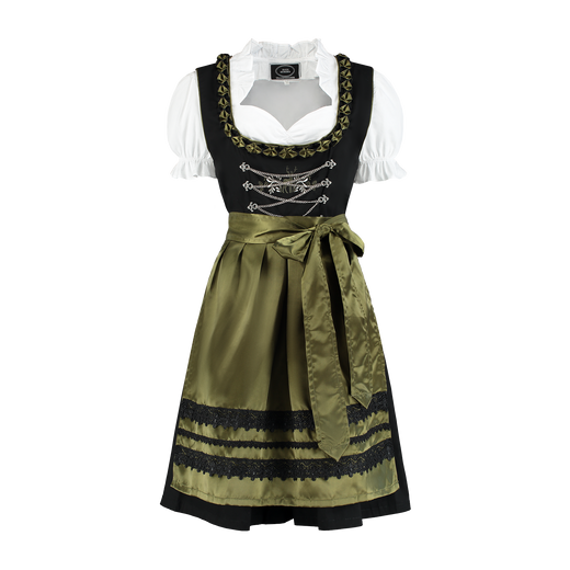 Dirndl Hertjes zwart/groen