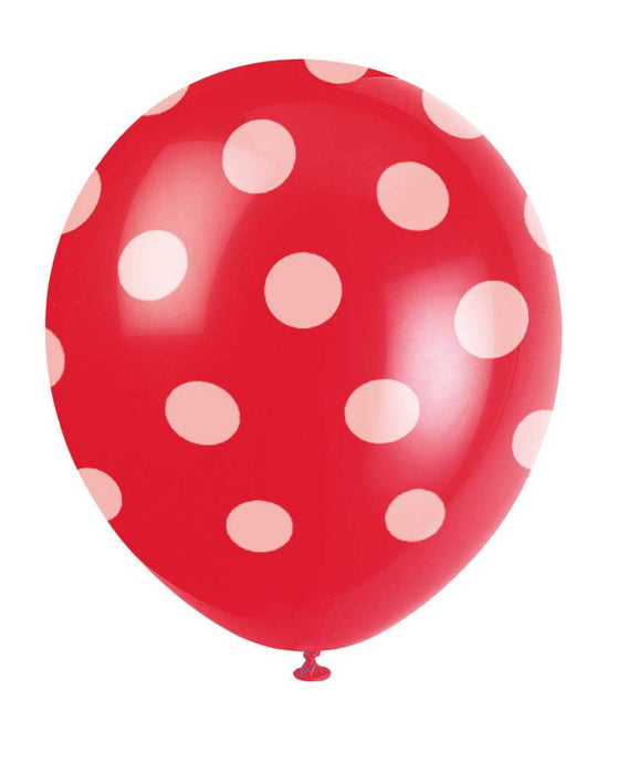 Ballonnen met Stippen rood/wit